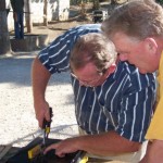 George & Ken cutting tile