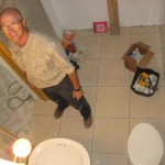 Karl working in bathroom Karl working in bathroom