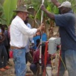 David Heady putting in submersible pump