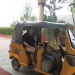 Bro. Chuck in rickshaw