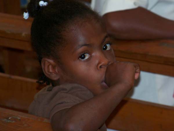 Young girl in church