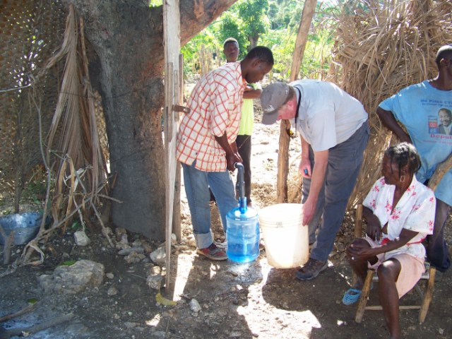 Chuck getting water for cistern