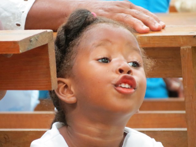 Little girl in church