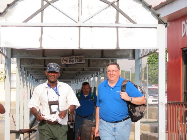 Arriving at the airport in Port au Prince