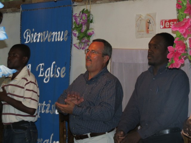 Pastor Mark enjoying Haitian worship