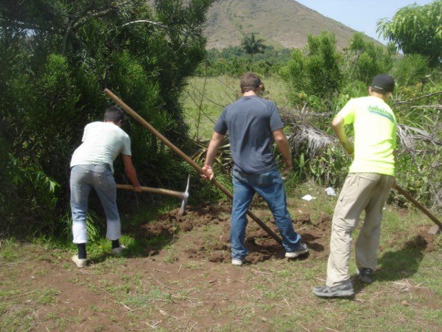 Will, Adam & Joe prepping the ground for garden