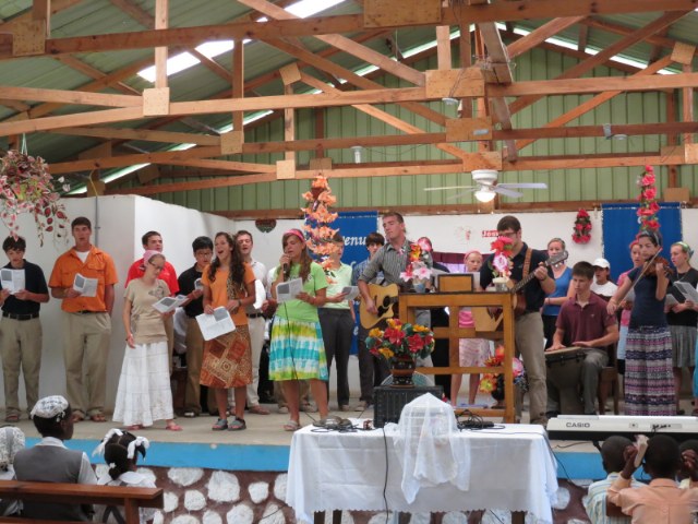 Group singing in church
